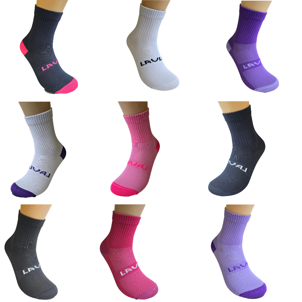 Pack x3 Medias Deportivas Caña Alta Dama Colores Surtidos Lauli